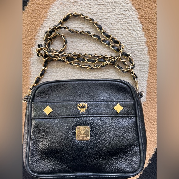 MCM Black Leather Crossbody Bag